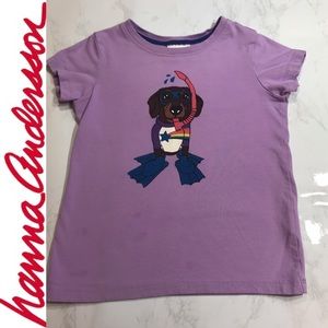 Hanna Andersson Purple Snorkel Dog Tee